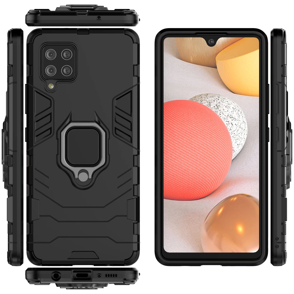Ring Armor robuste Kickstand TPU/PC Panzer Handyhülle Hard Case für Samsung Galaxy A42 5G schwarz