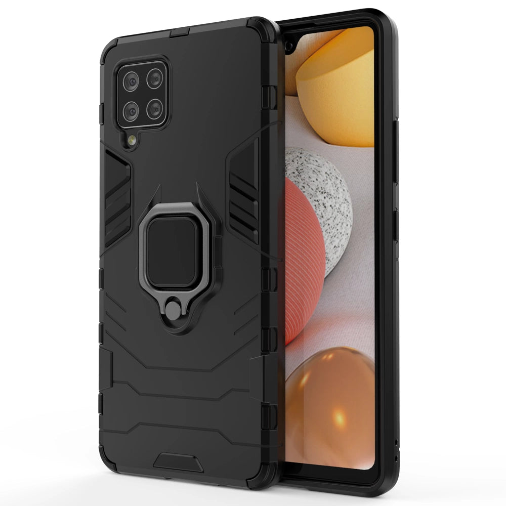 Ring Armor robuste Kickstand TPU/PC Panzer Handyhülle Hard Case für Samsung Galaxy A42 5G schwarz