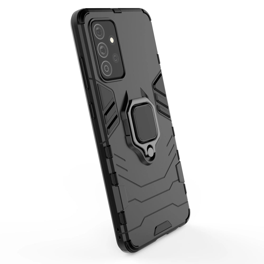 Ring Armor robuste Kickstand TPU/PC Panzer Handyhülle Hard Case für Samsung Galaxy A72 4G blau