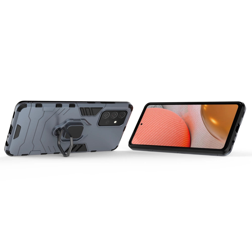 Ring Armor robuste Kickstand TPU/PC Panzer Handyhülle Hard Case für Samsung Galaxy A72 4G blau