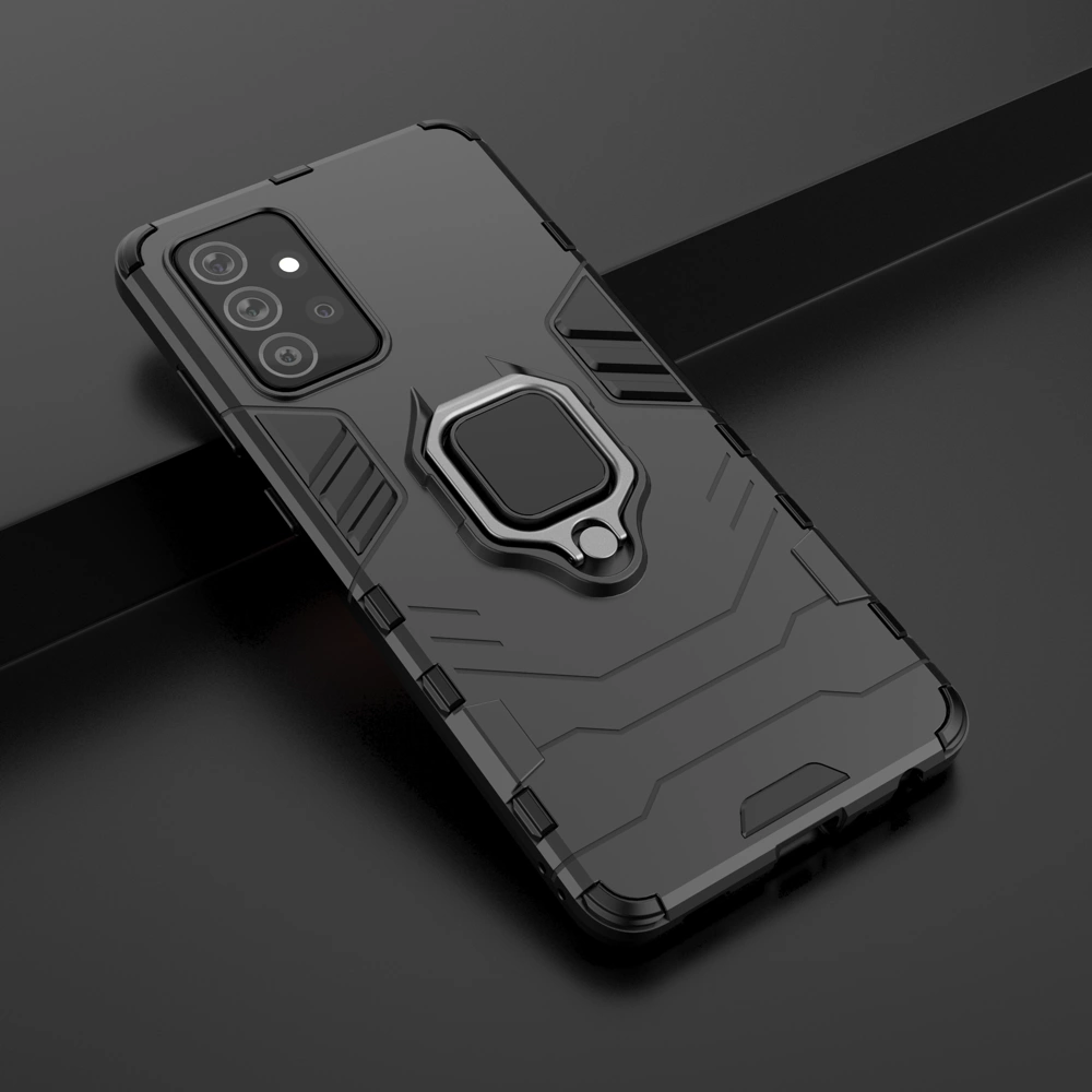 Ring Armor robuste Kickstand TPU/PC Panzer Handyhülle Hard Case für Samsung Galaxy A72 4G schwarz