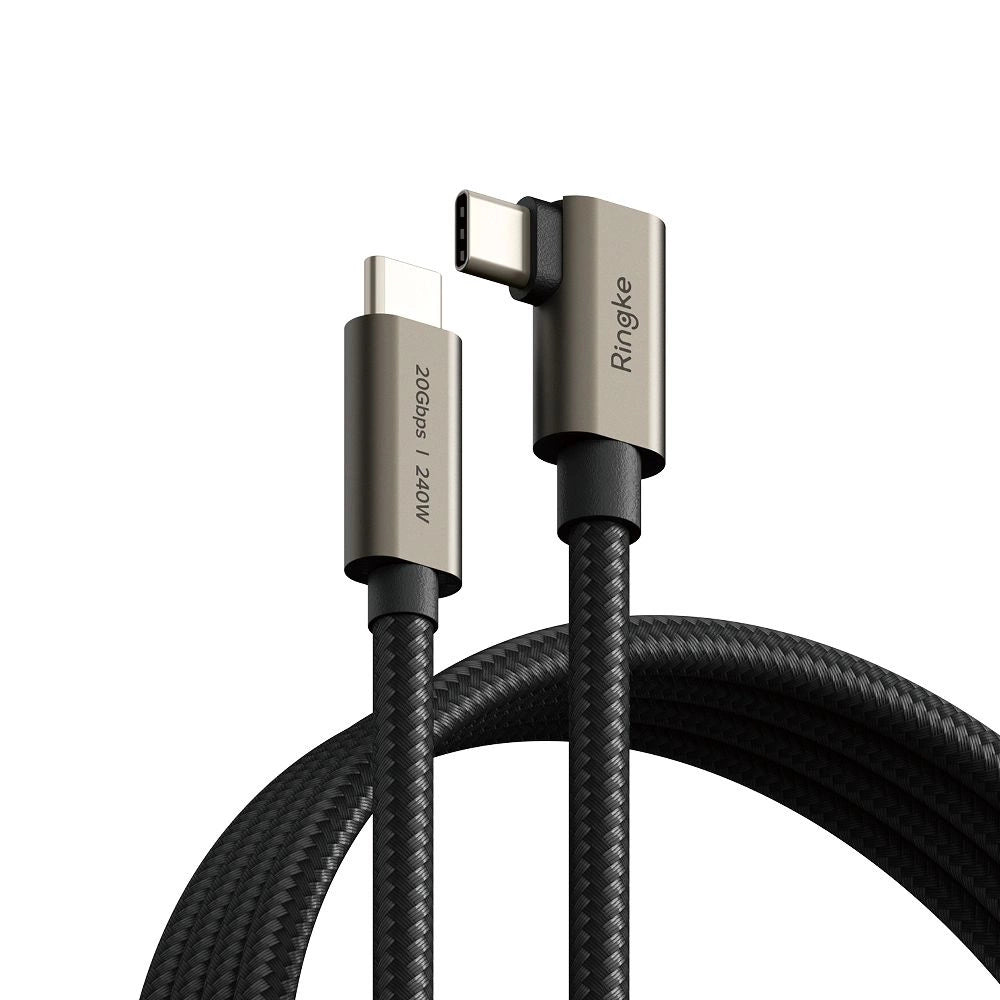 Ringke 3.2 Gen. 2x2 USB-C, PD 3.1 240W 2m abgewinkeltes Kabel - schwarz
