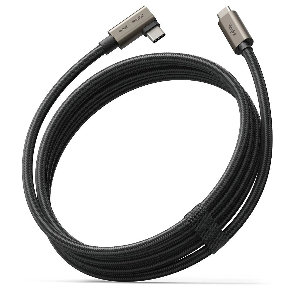 Ringke 3.2 Gen. 2x2 USB-C, PD 3.1 240W 2m abgewinkeltes Kabel - schwarz