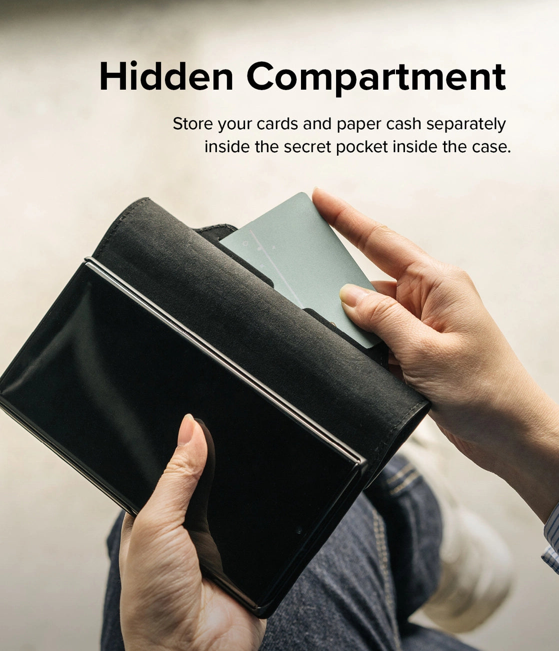 Ringke Folio Signature Flip Leather Case für Samsung Galaxy S22+ (S22 Plus) Schwarz (FSS118R262)