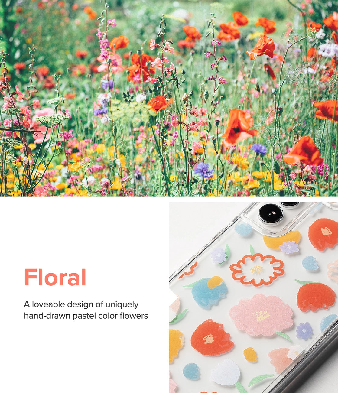 Ringke Fusion Design Armoured Case Cover mit Gelrahmen für Samsung Galaxy S22+ (S22 Plus) transparent (Floral) (F593R31)