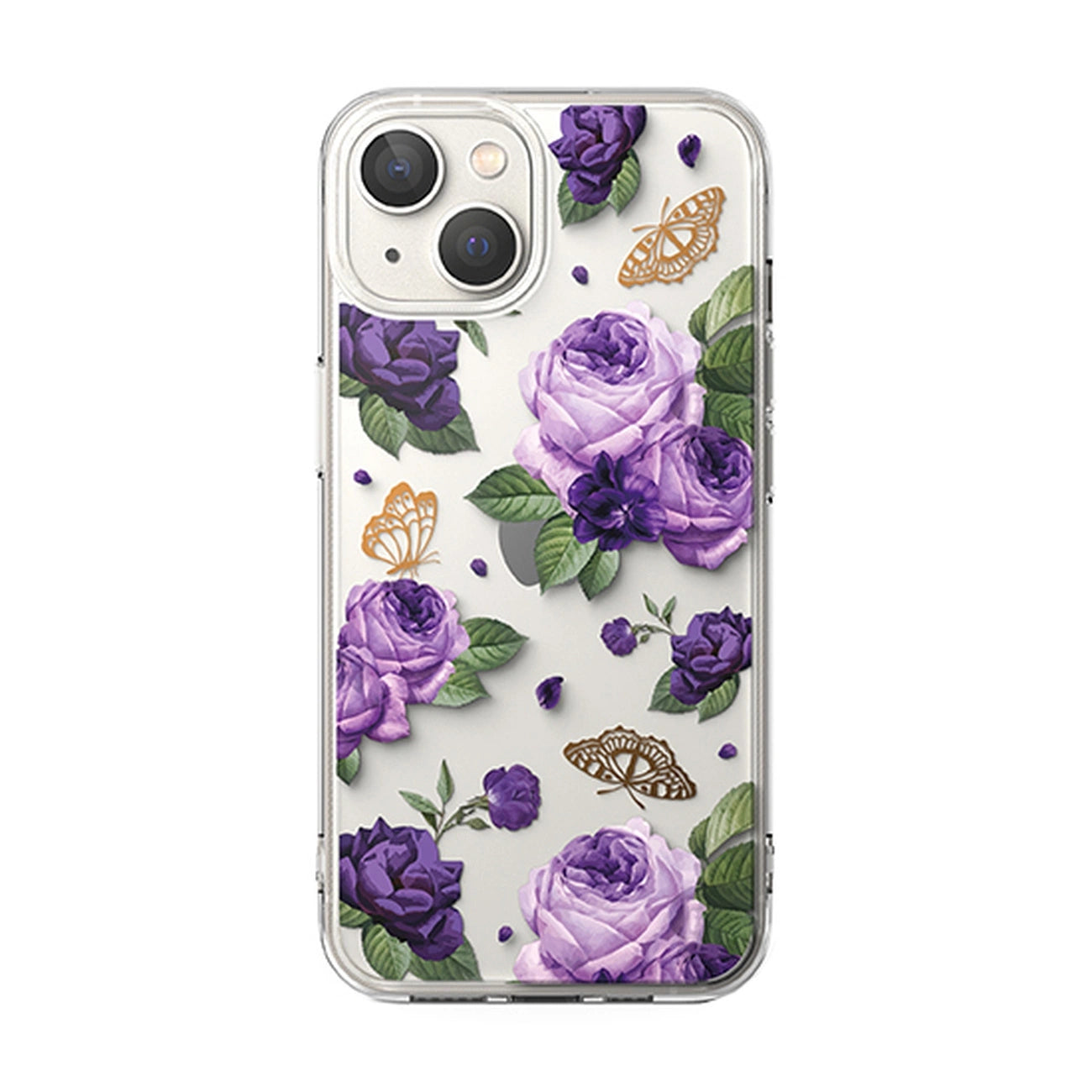 Ringke Fusion Design Armoured Case Cover mit Gelrahmen für iPhone 14 Plus transparent (Purple Rose) (FD637E29)