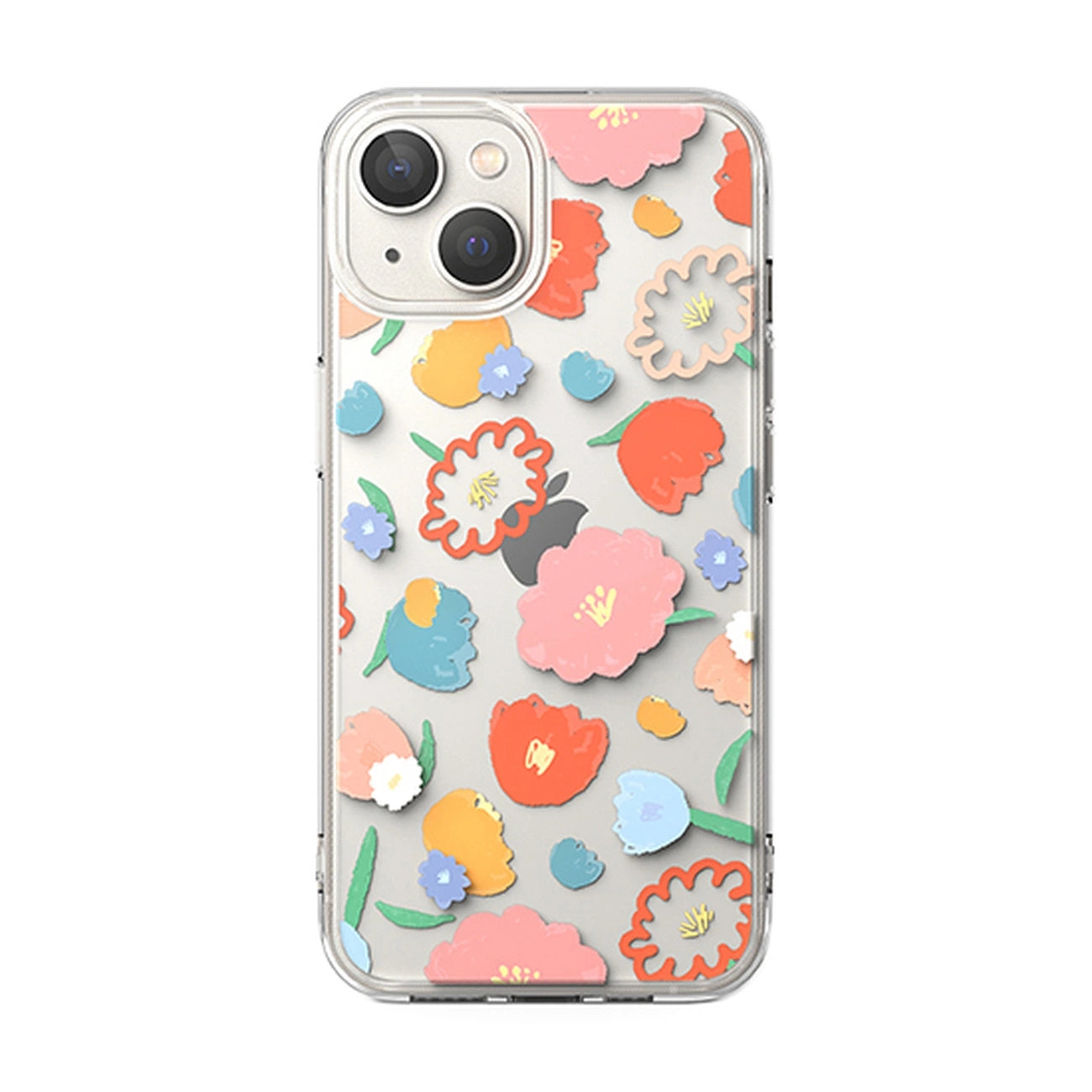 Ringke Fusion Design Armoured Sleeve Cover mit Gelrahmen für iPhone 14 Plus transparent (Floral) (FD637E31)