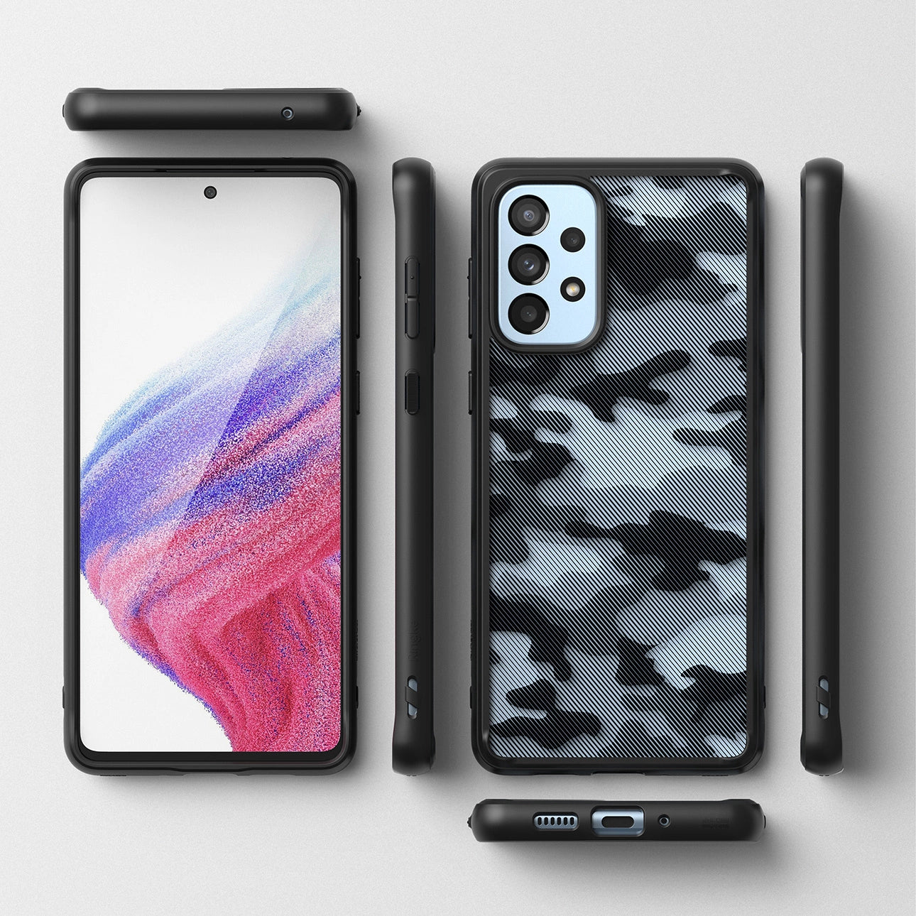 Ringke Fusion Matte TPU-Hülle mit Rahmen für Samsung Galaxy A73 Schwarz