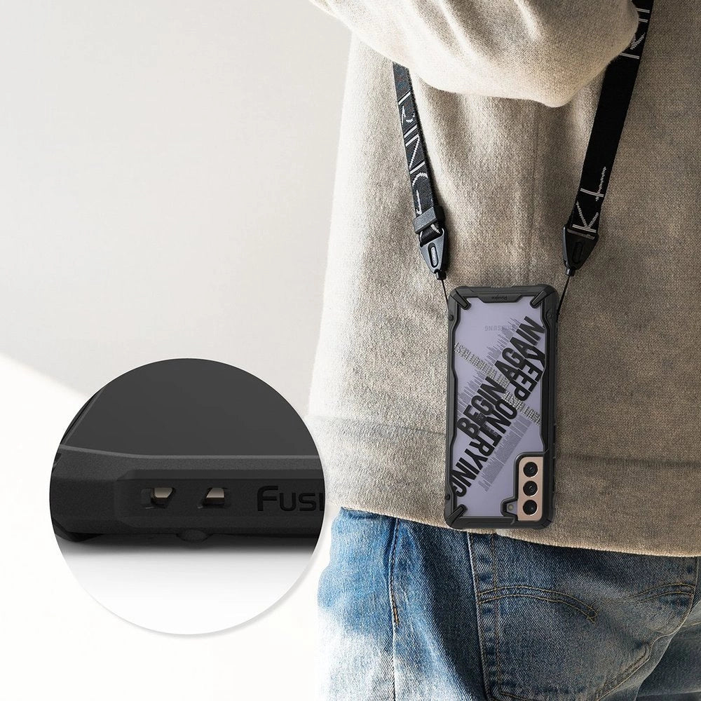 Ringke Fusion X Design Case Armor Cover mit Rahmen für Samsung Galaxy S21 + 5G (S21 Plus 5G) Schwarz (Routine) (XDSG0054)