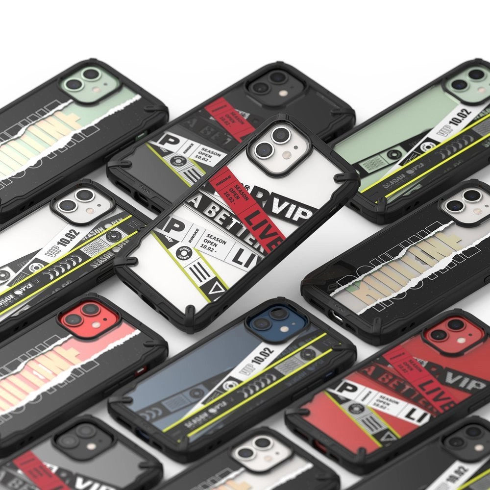 Ringke Fusion X Design Schutzhülle Schutzhülle mit Rahmen für iPhone 12 mini schwarz (Routine) (XDAP0020)