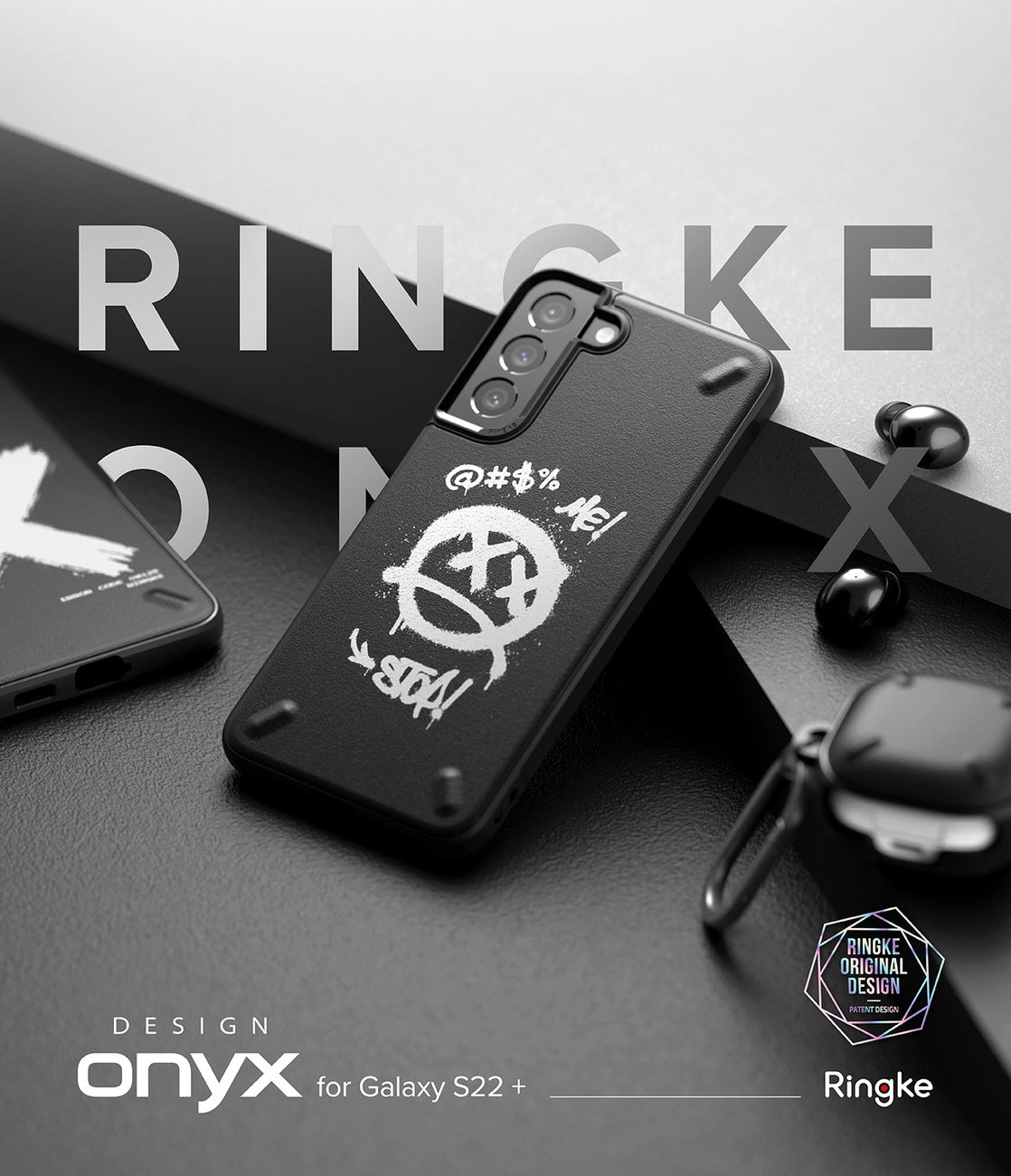 Ringke Onyx Design Durable Cover Case für Samsung Galaxy S22+ (S22 Plus) schwarz (X) ()