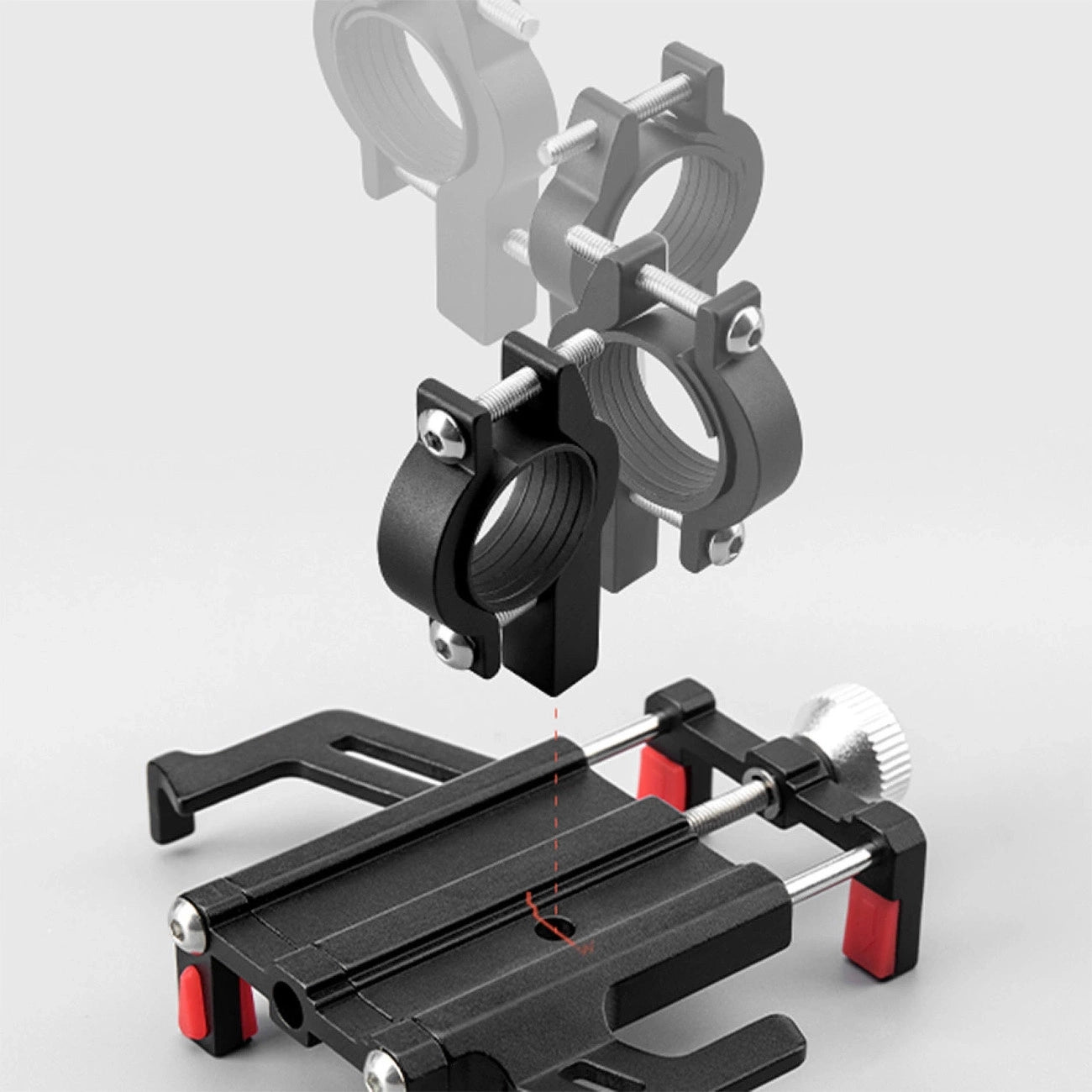 Rockbros 699-BK Fahrrad-Telefonhalterung aus Aluminiumlegierung, Schwarz