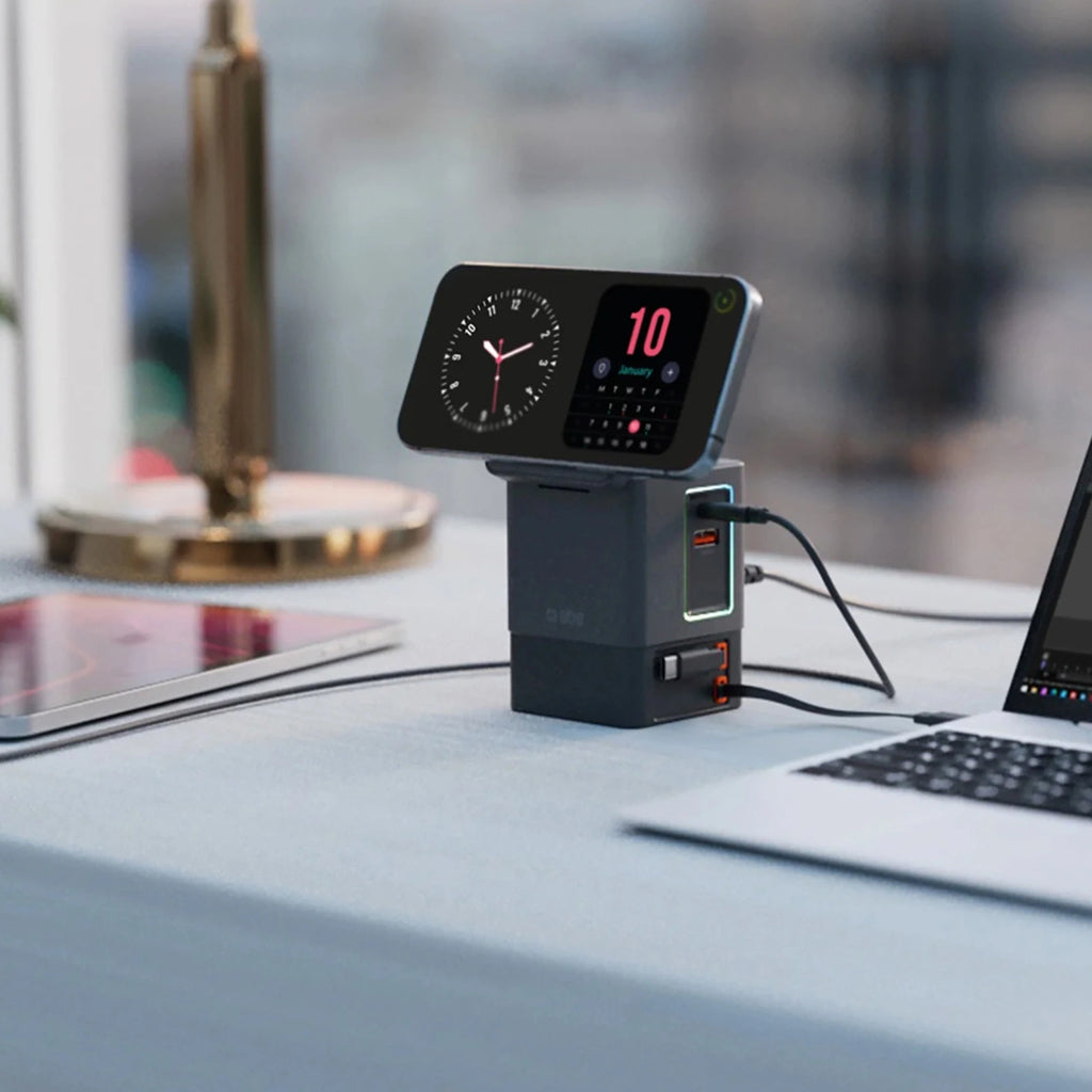 SBS Power Dock 6-in-1 mit MagSafe, Ständer und USB-C-Kabeln 65 W – Schwarz