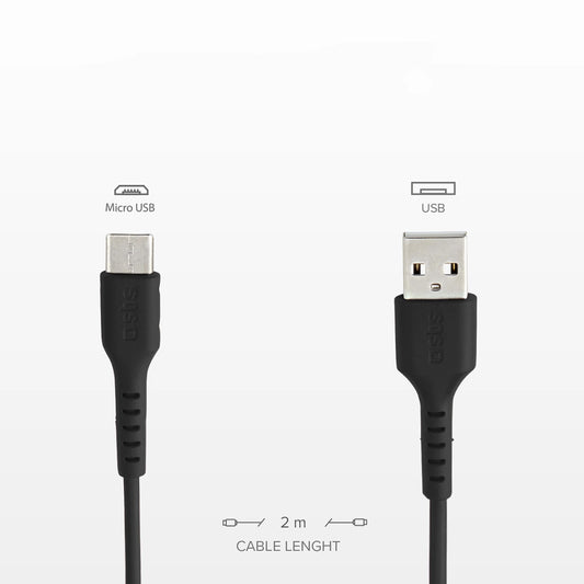 SBS TECABLEMICRO2K USB-A – Micro-USB-Kabel 2 m – Schwarz