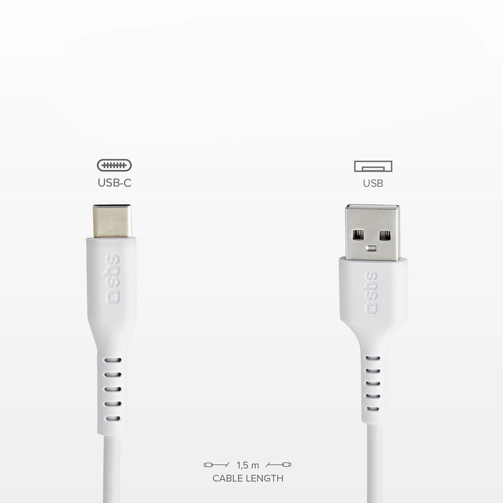 SBS TECABLEMICROC15W USB-A – USB-C-Kabel 1,5 m – Weiß