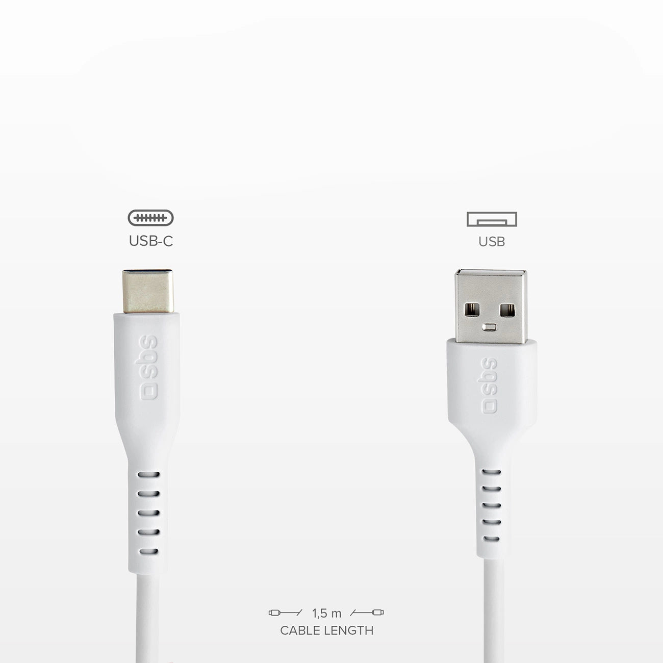 SBS TECABLEMICROC15W USB-A – USB-C-Kabel 1,5 m – Weiß