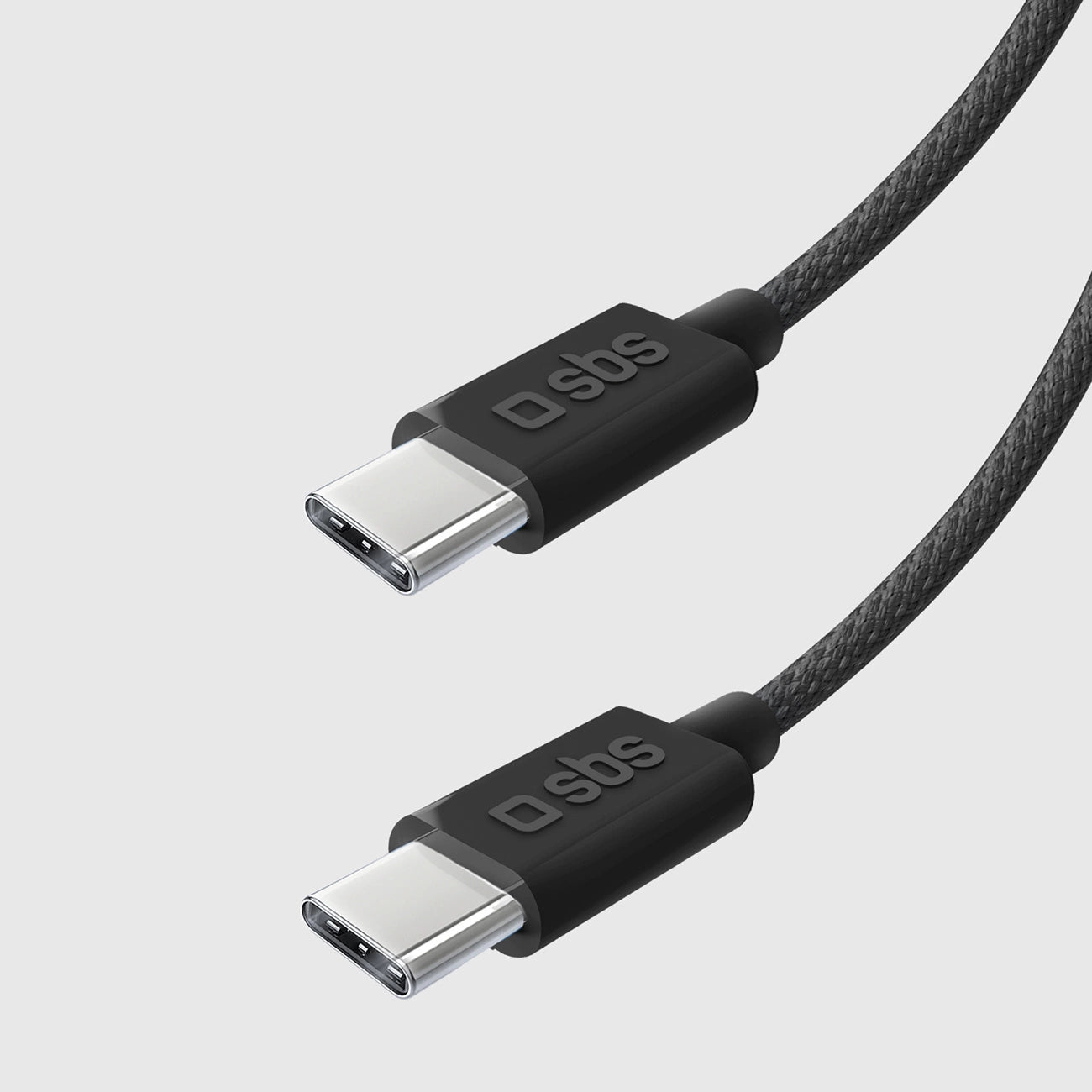 SBS TECABLETISSUETCK USB-C – USB-C-Kabel 1,5 m 60 W geflochten – Schwarz