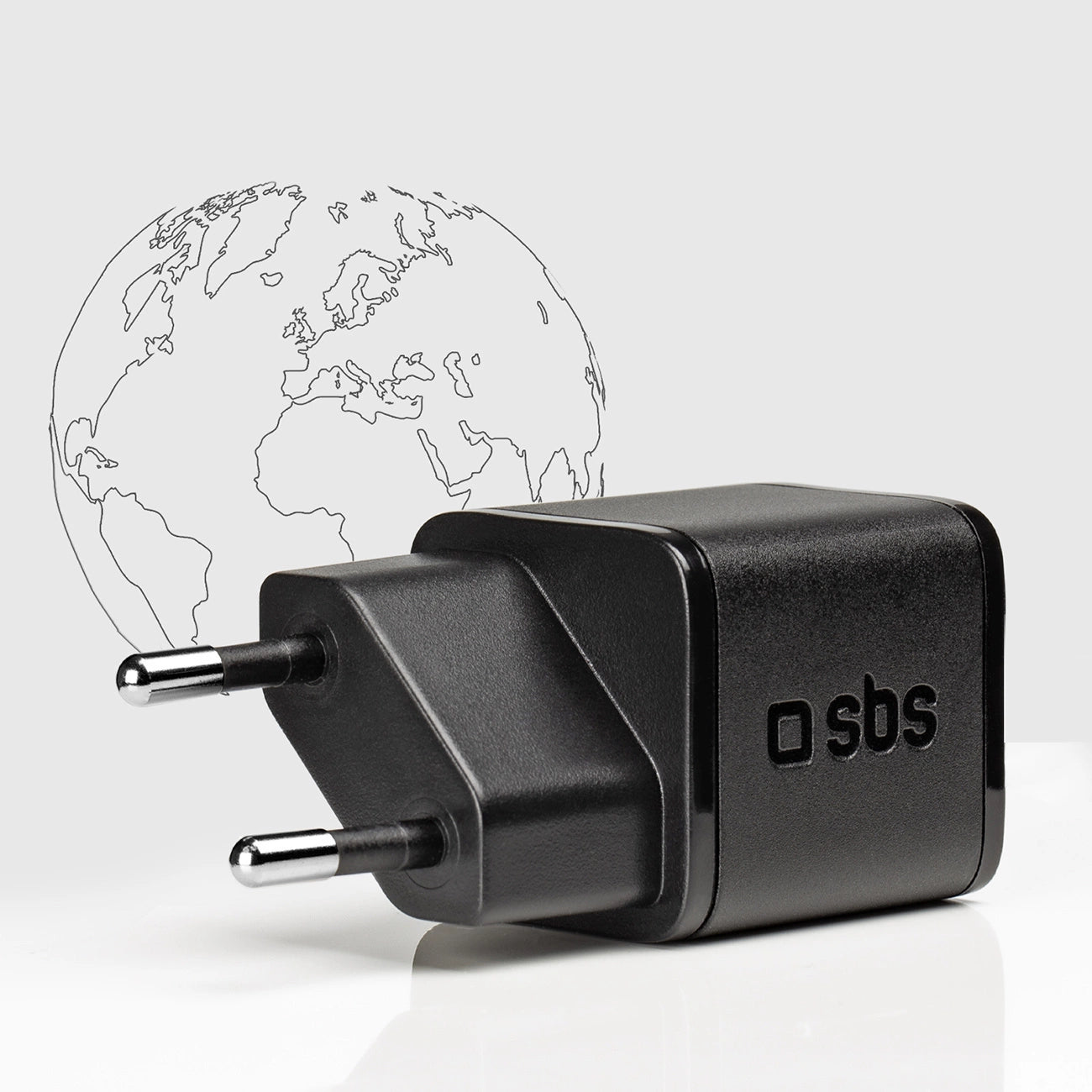SBS TETRGAN1C20K 20W GaN USB-C Wandladegerät mit Power Delivery – Schwarz