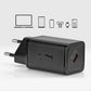 SBS TETRGAN1C45W 45-W-GaN-USB-C-Wandladegerät mit Power Delivery – Schwarz