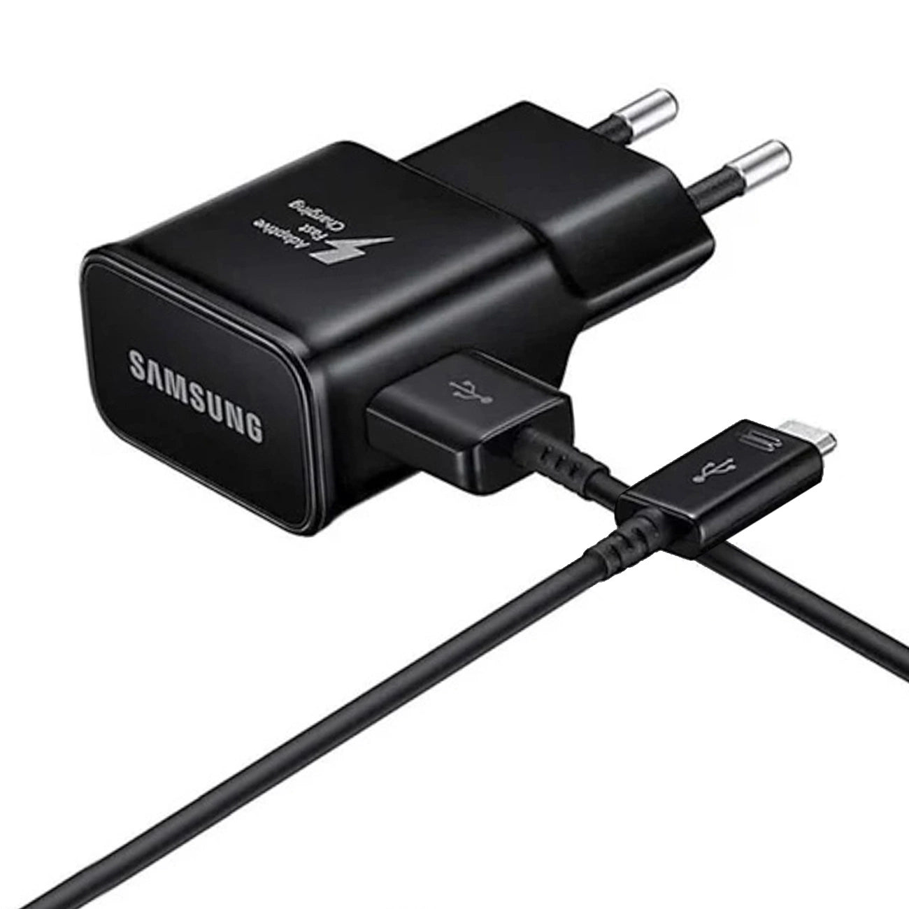 Samsung EP-TA200EBE USB-A 15W Wandladegerät mit EP-DR140ABE USB-A - USB-C Kabel (OOB Bulk - Ersatzverpackung) - Schwarz
