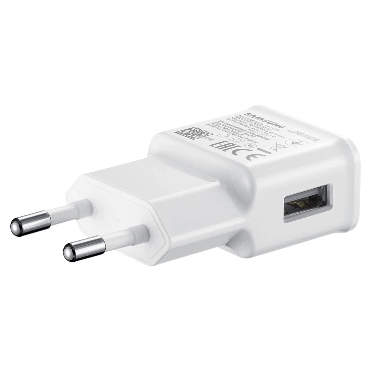 Samsung EP-TA200EWE USB-A 15W Wandladegerät mit EP-DR140AWE USB-A - USB-C Kabel (OOB Bulk - Ersatzverpackung) - weiß