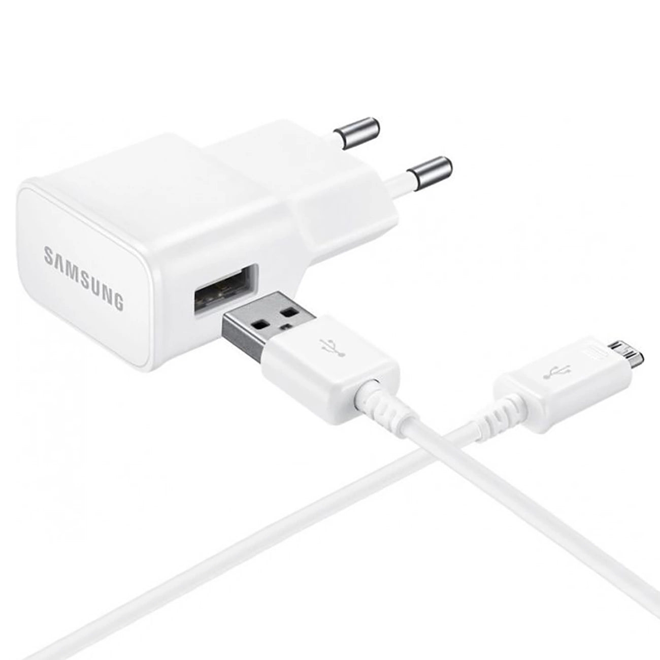Samsung EP-TA50EWE 8W USB-A Wandladegerät mit MicroUSB-Kabel ECB-DU4AWE (Bulk - Ersatzverpackung) - Weiß