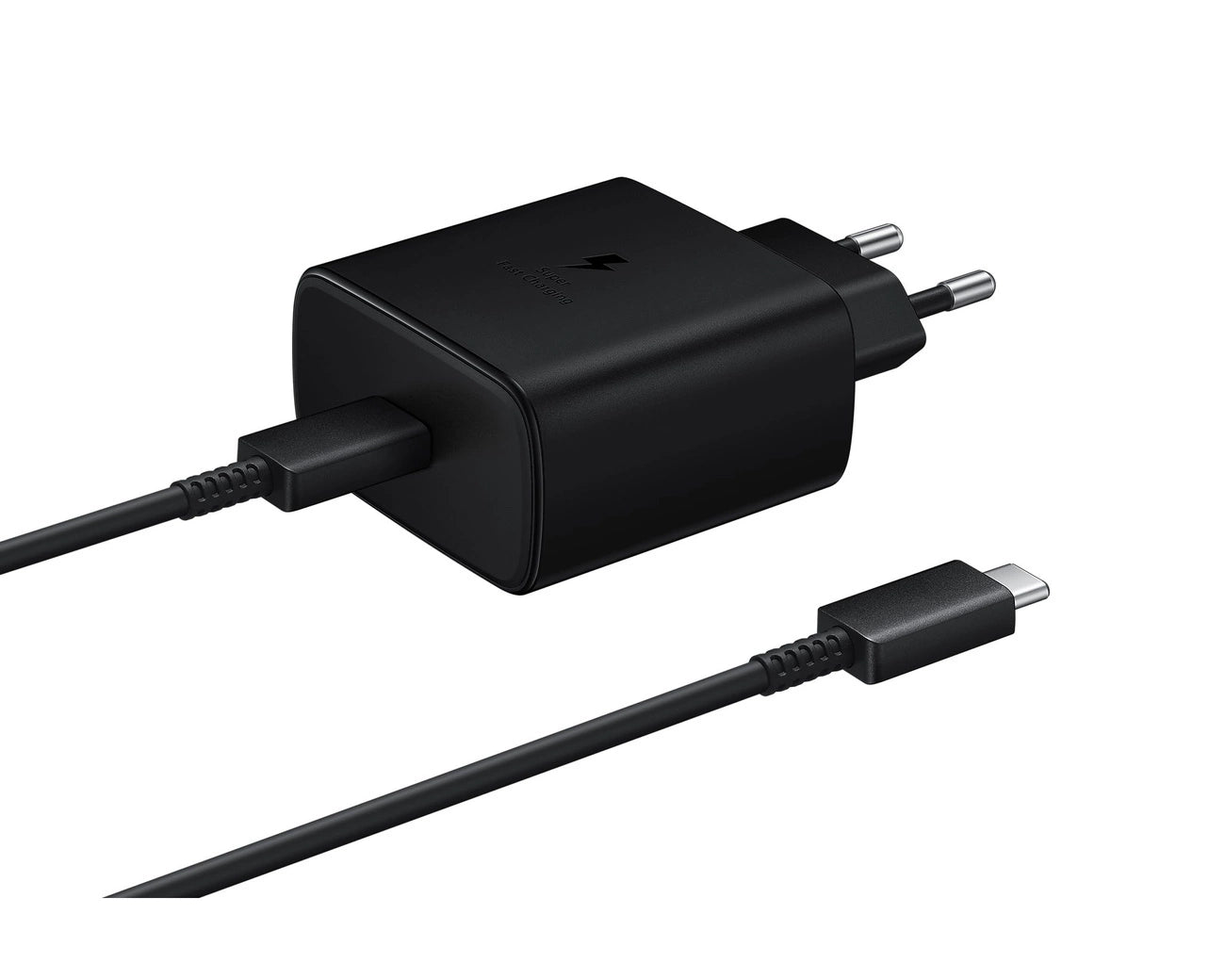 Samsung EP-TA845EWE 45-W-Wandladegerät mit USB-C-Kabel Samsung EP-DW767JWE 45 W 1,8 m (OOB Bulk – Ersatzverpackung) – Schwarz
