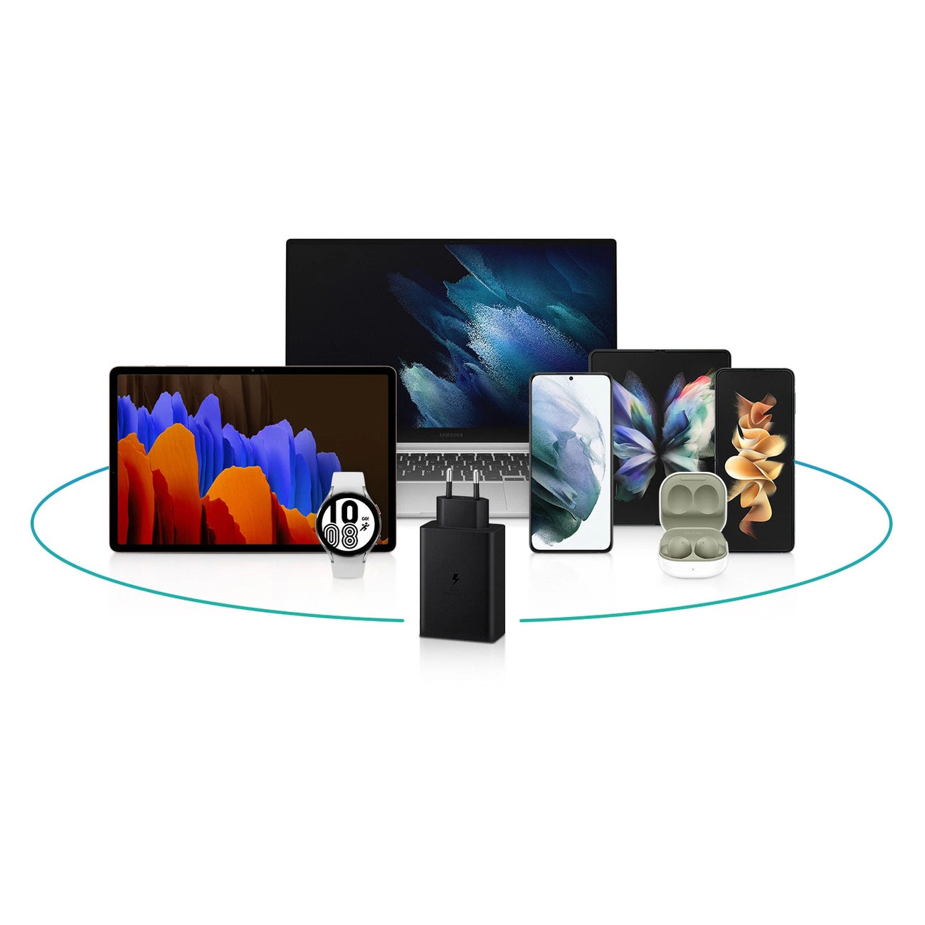 Samsung Wandladegerät 2x USB Type C / USB PPS, Power Delivery PD 65W, QC 3.0, AFC, FCP schwarz (EP-T6530NBEGEU)