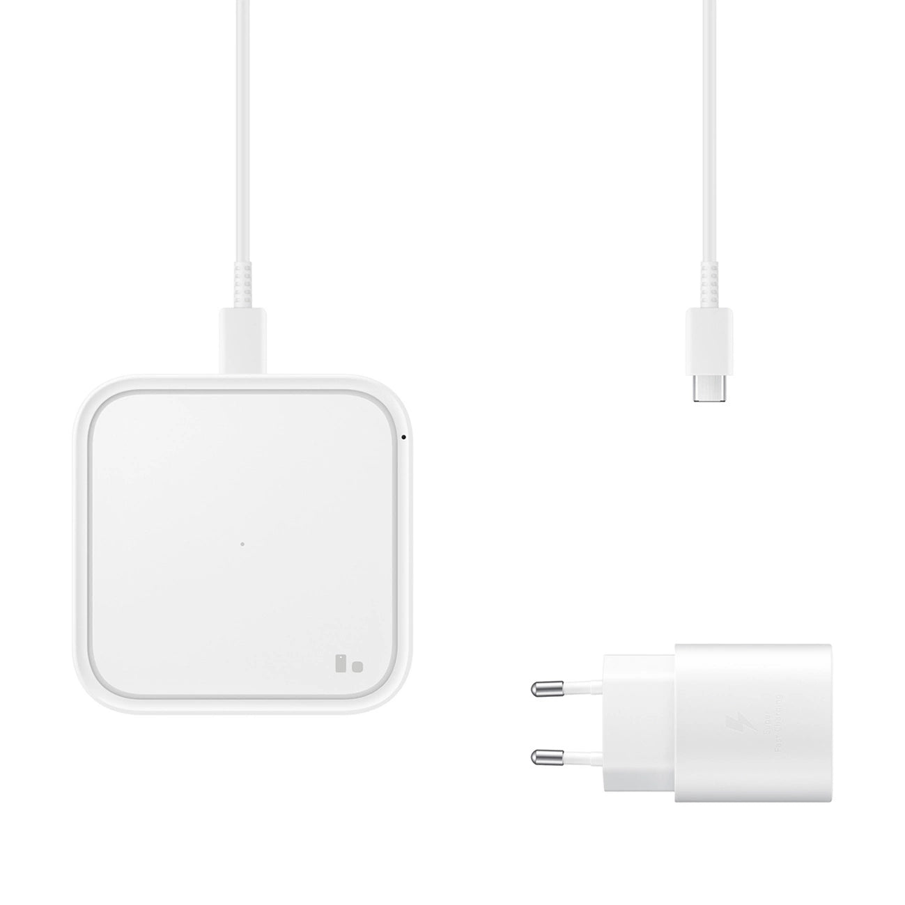 Samsung Wireless Charger Pad EP-P2400TWEGEU 15W induktives Ladegerät - Weiß + Netzladegerät