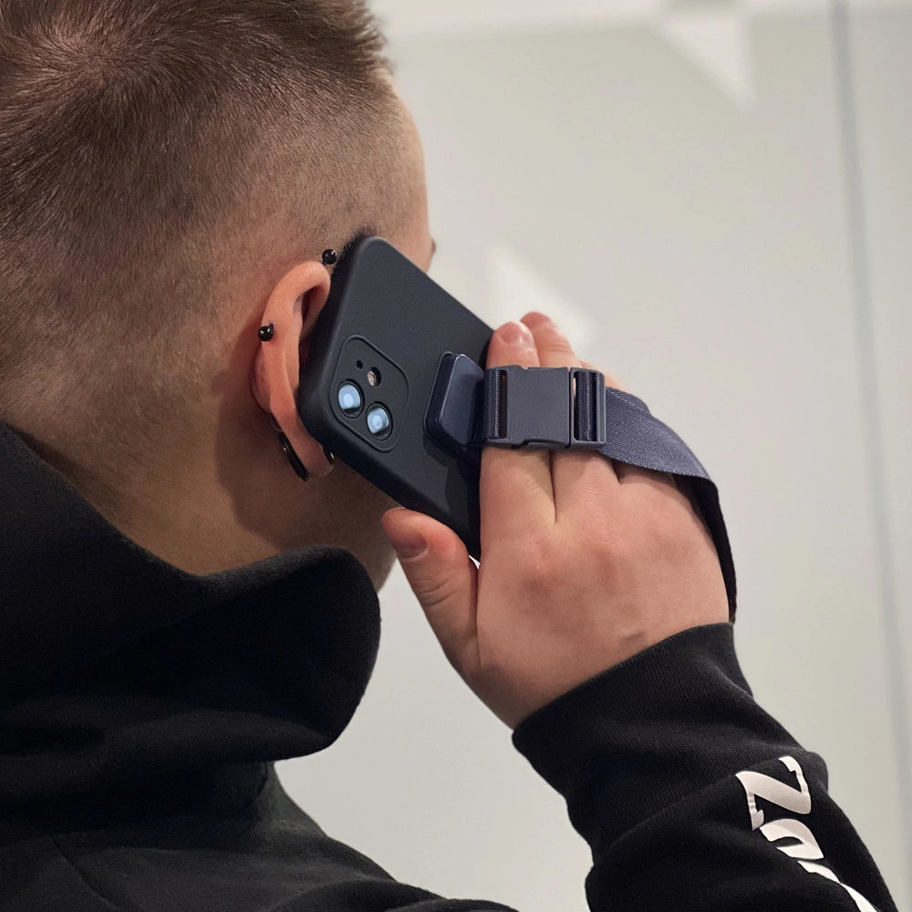 Seiltasche Geltasche mit einer Kette Umhängetasche Umhängeband Samsung Galaxy A42 5G blau