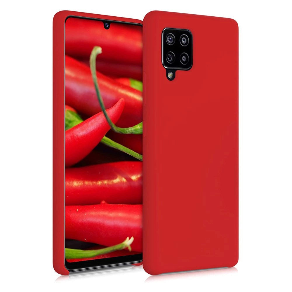 Silicone Case Flexibel Gummi Handyhülle Silikon Schutzhülle für Samsung Galaxy A42 5G rot