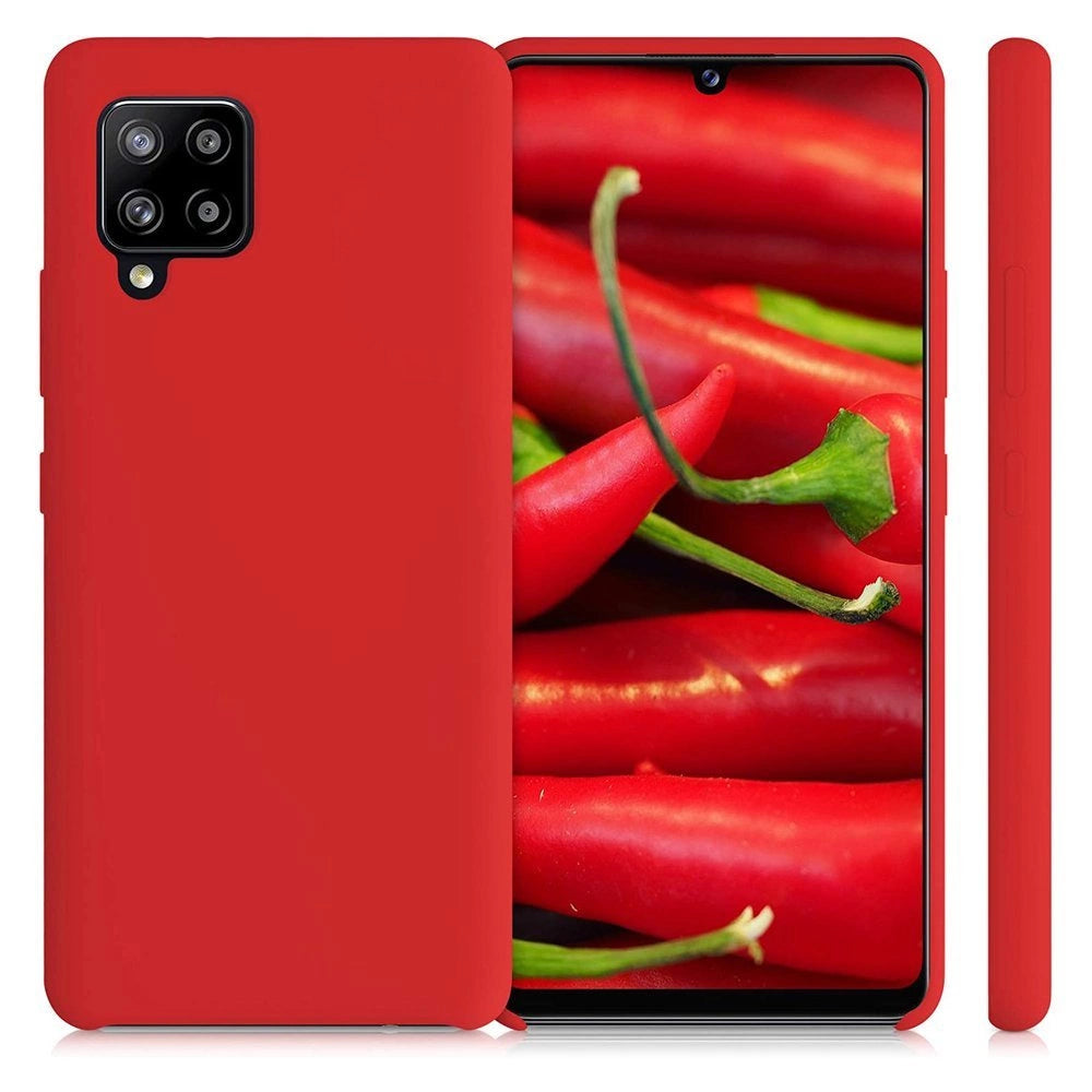 Silicone Case Flexibel Gummi Handyhülle Silikon Schutzhülle für Samsung Galaxy A42 5G rot