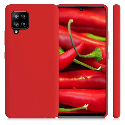 Silicone Case Flexibel Gummi Handyhülle Silikon Schutzhülle für Samsung Galaxy A42 5G rot