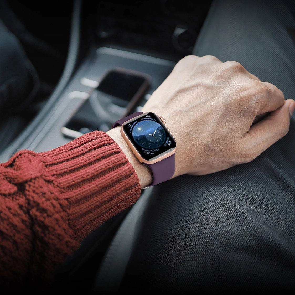 Silikonarmband APS für Apple Watch 42/44/45mm Armband - Rot