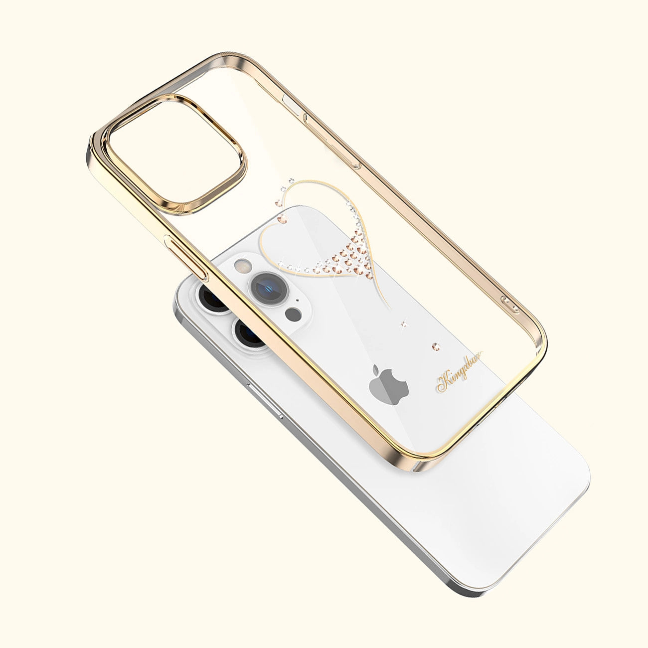 Silikonhülle mit Swarovski-Kristallen Kingxbar Wish Series für iPhone 14 Plus – Gold