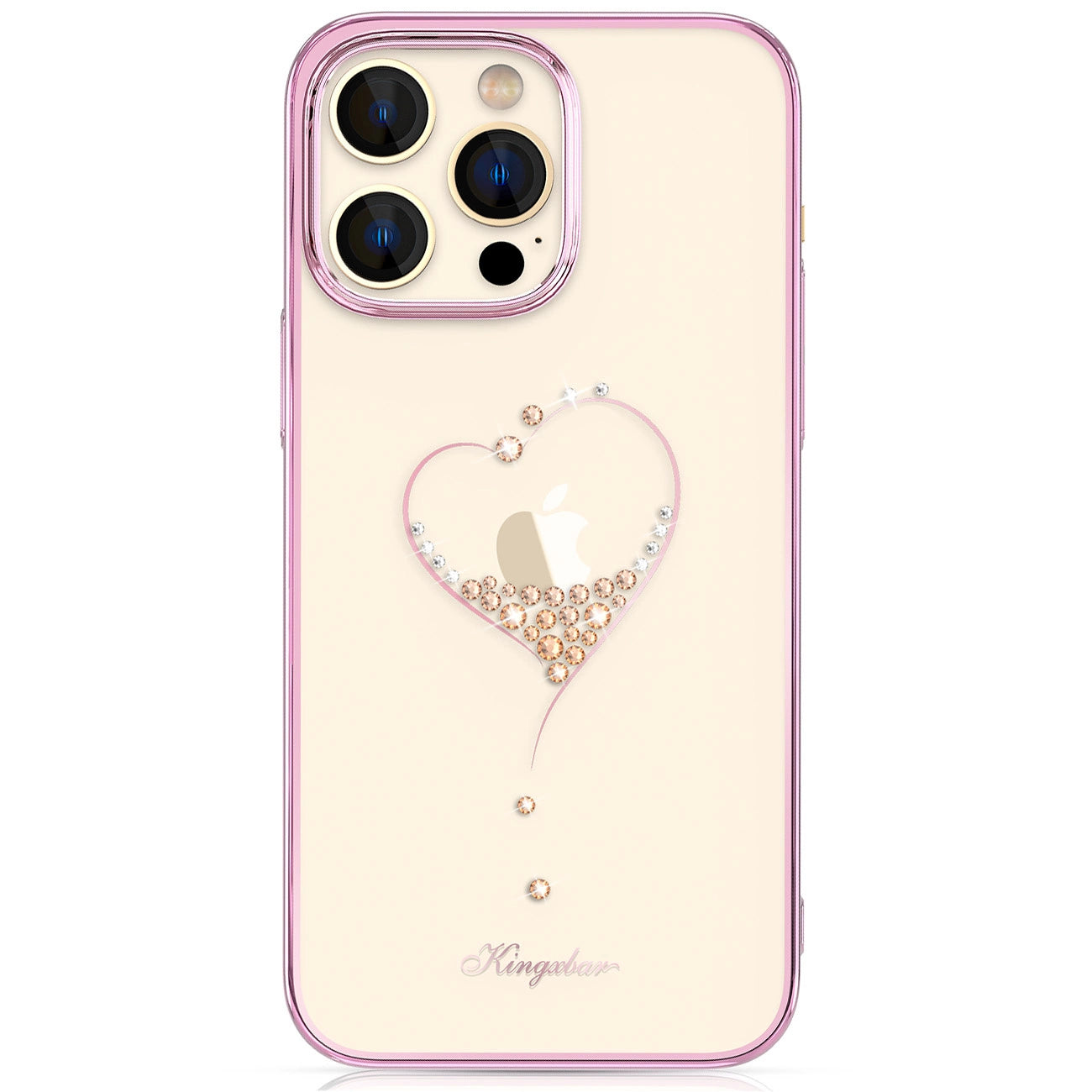 Silikonhülle mit Swarovski-Kristallen Kingxbar Wish Series für iPhone 14 Pro – rosa