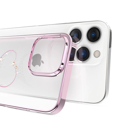 Silikonhülle mit Swarovski-Kristallen Kingxbar Wish Series für iPhone 14 Pro – rosa