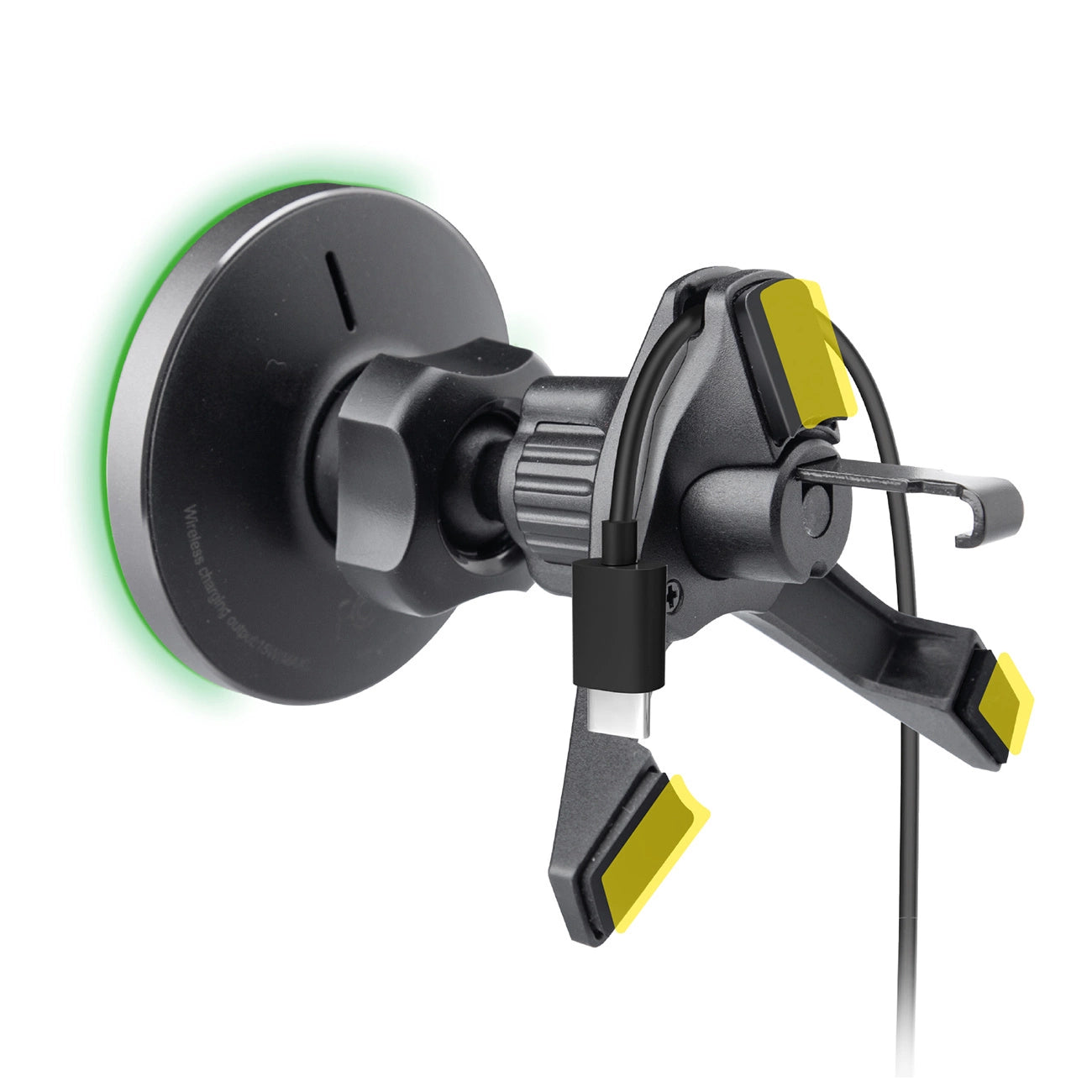 Smartphone-Halterung mit SBS TESUPMAGWIR15W kabellosem Ladegerät für Lüftungsschlitze, MagSafe-kompatibel – Schwarz