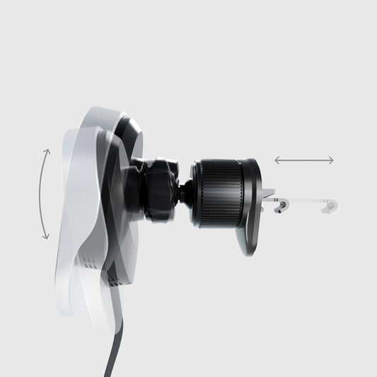 Smartphone-Halterung mit SBS TESUPP15WRETRACABL kabellosem Ladegerät mit einziehbarem Kabel, MagSafe-kompatibel – Schwarz