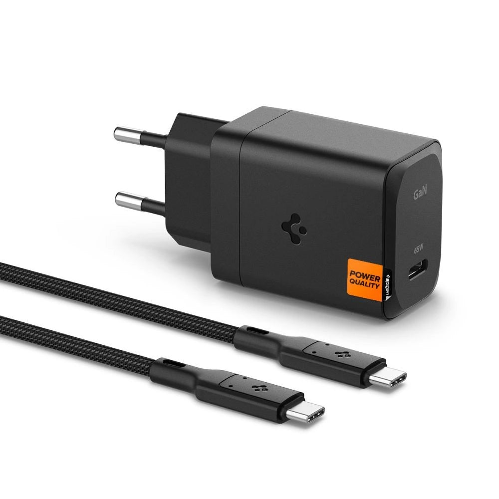 Spigen ArcStation Pro Ladegerät + USB-C 65-W-Kabel – Schwarz