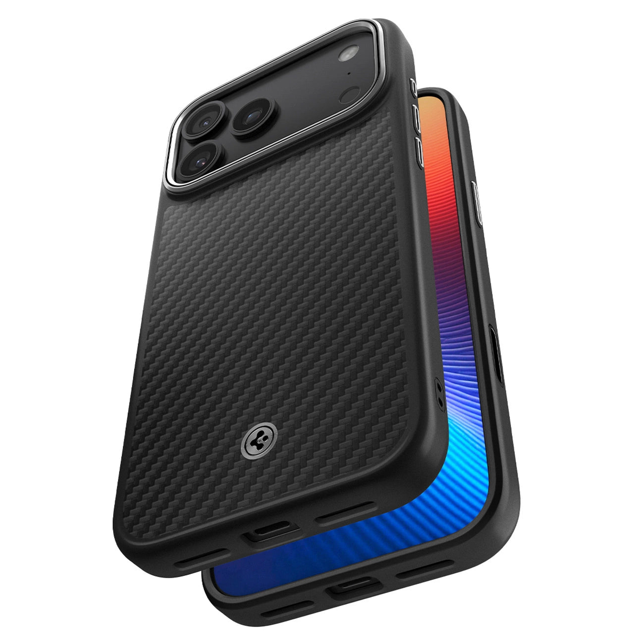 Spigen Enzo Aramid "T" MagSafe Case für iPhone 17 Pro Max - Schwarz und Silber