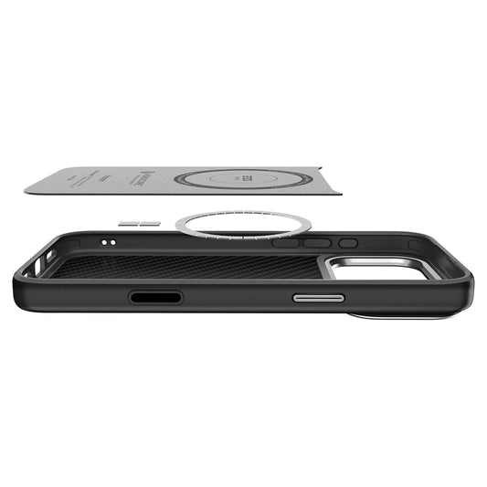 Spigen Enzo Aramid "T" MagSafe Case für iPhone 17 Pro Max - Schwarz und Silber