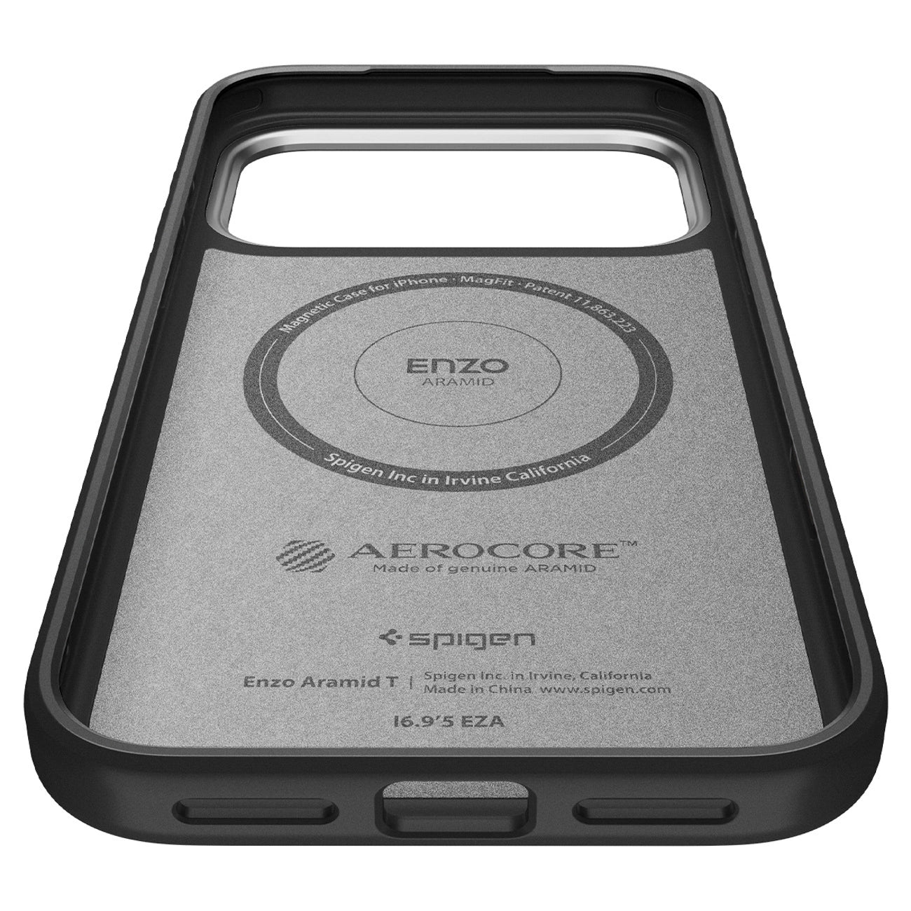 Spigen Enzo Aramid "T" MagSafe Case für iPhone 17 Pro Max - Schwarz und Silber