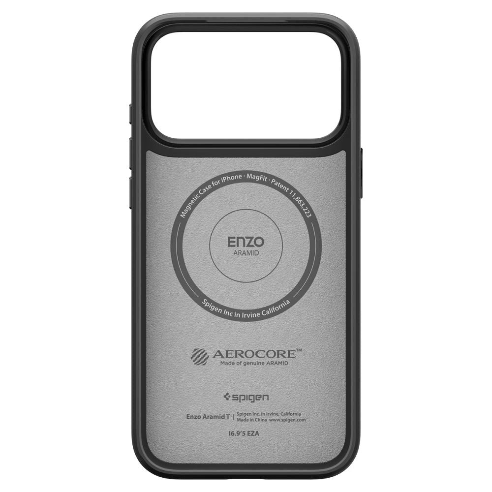 Spigen Enzo Aramid "T" MagSafe Hülle für iPhone 17 Pro Max - Schwarz