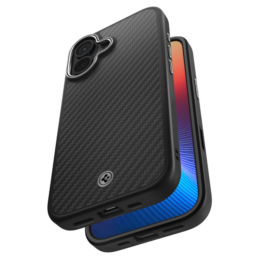 Spigen Enzo Aramid "T" MagSafe Hülle für iPhone 17 - Schwarz und Silber