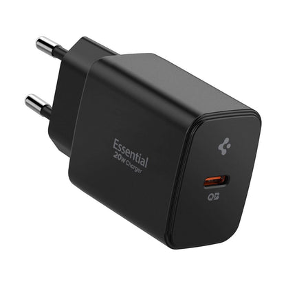 Spigen Essential EE201EU USB-C 20W Wandladegerät - Schwarz