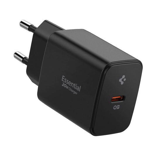 Spigen Essential EE201EU USB-C 20W Wandladegerät - Schwarz