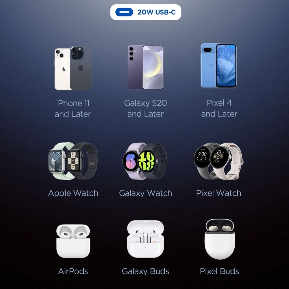 Spigen Essential EE201EU USB-C 20W Wandladegerät - Schwarz