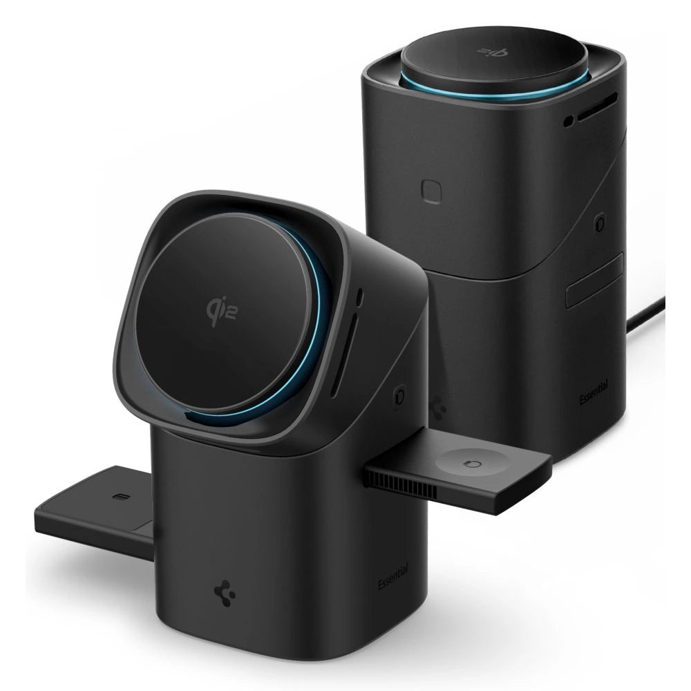Spigen Essential EF223MS 3-in-1 QI2 Kabelloses Ladegerät - Schwarz