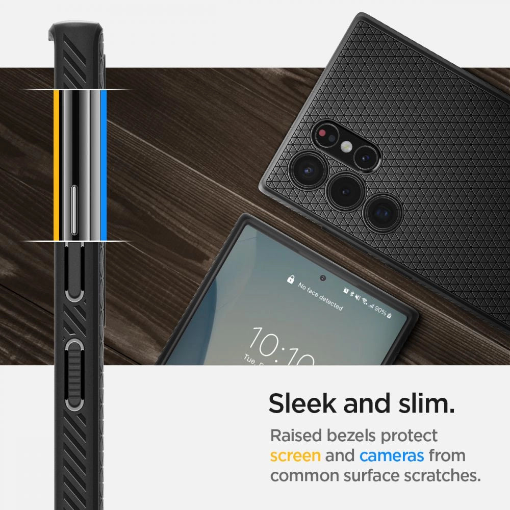 Spigen Liquid Air Hülle für Samsung Galaxy S22 Ultra – Mattschwarz